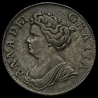 Obverse: Anne 1711 Shilling Fourth bust, Plain