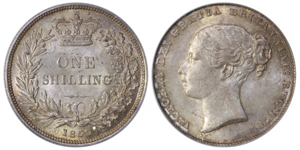 Victoria 1859 Shilling