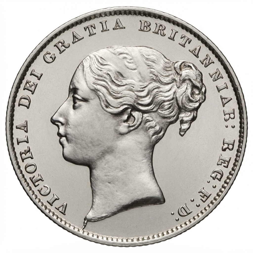 Obverse: Victoria 1872 Silver Shilling