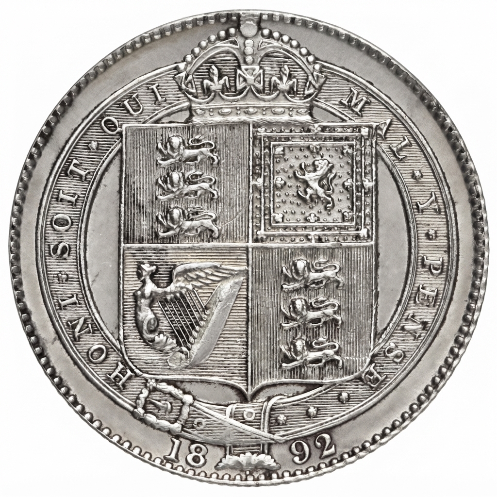 Reverse: Victoria 1892 Silver Shilling