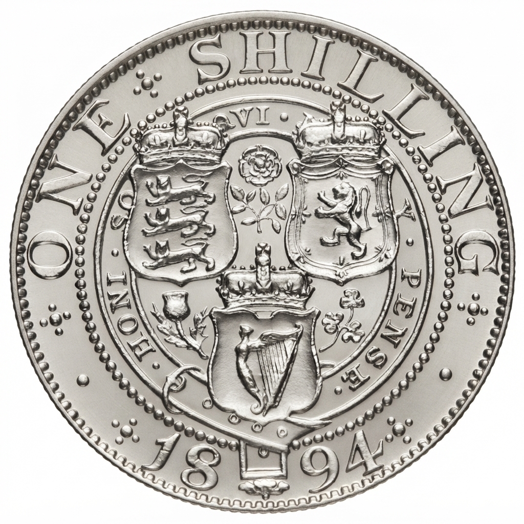 Reverse: Victoria 1894 Silver Shilling