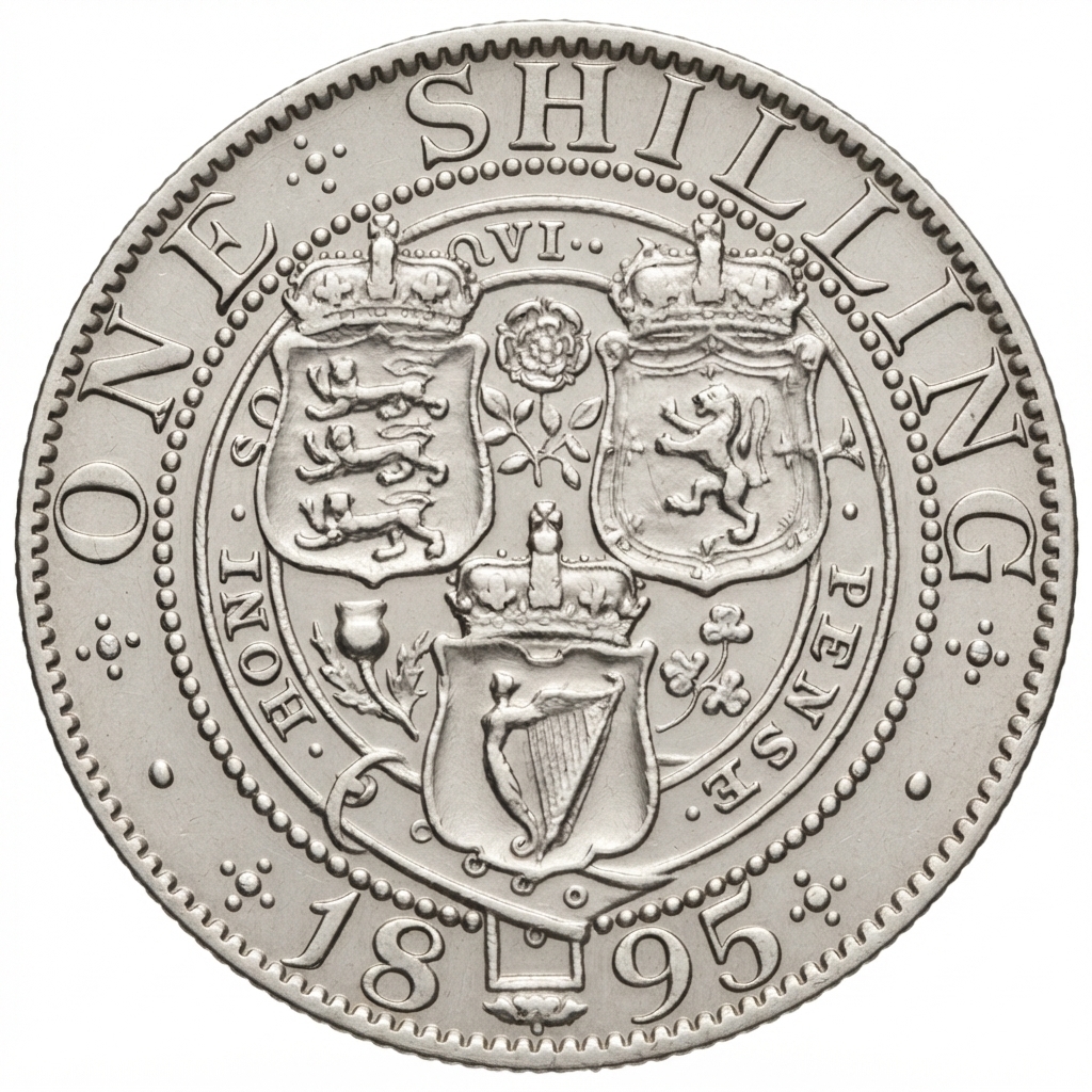 Reverse: Victoria 1895 Silver Shilling