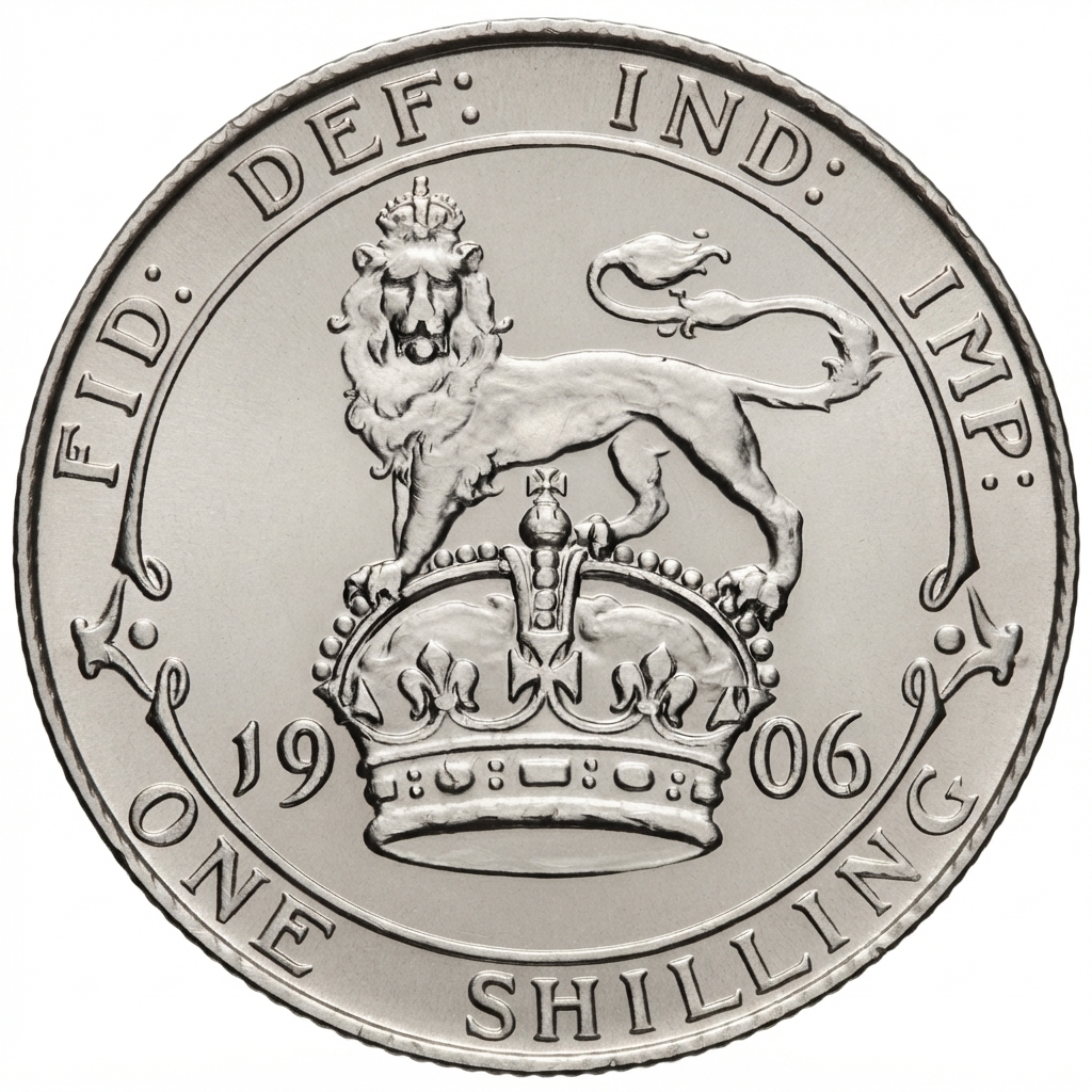 Reverse: Edward VII 1906 Silver Shilling