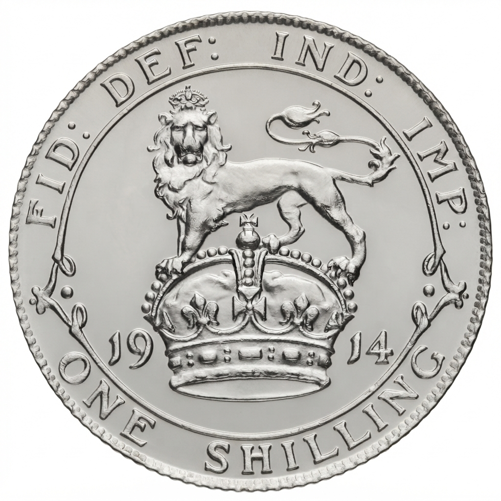 Reverse: George V 1914 Shilling Reverse: George V 1914 Shilling