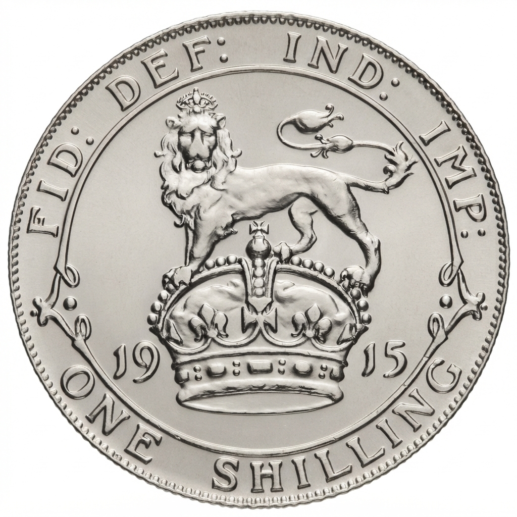 Reverse: George V 1915 Silver Shilling