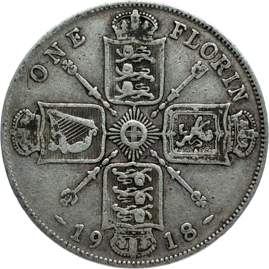 Reverse: George V 1918 Florin Reverse: George V 1918 Florin