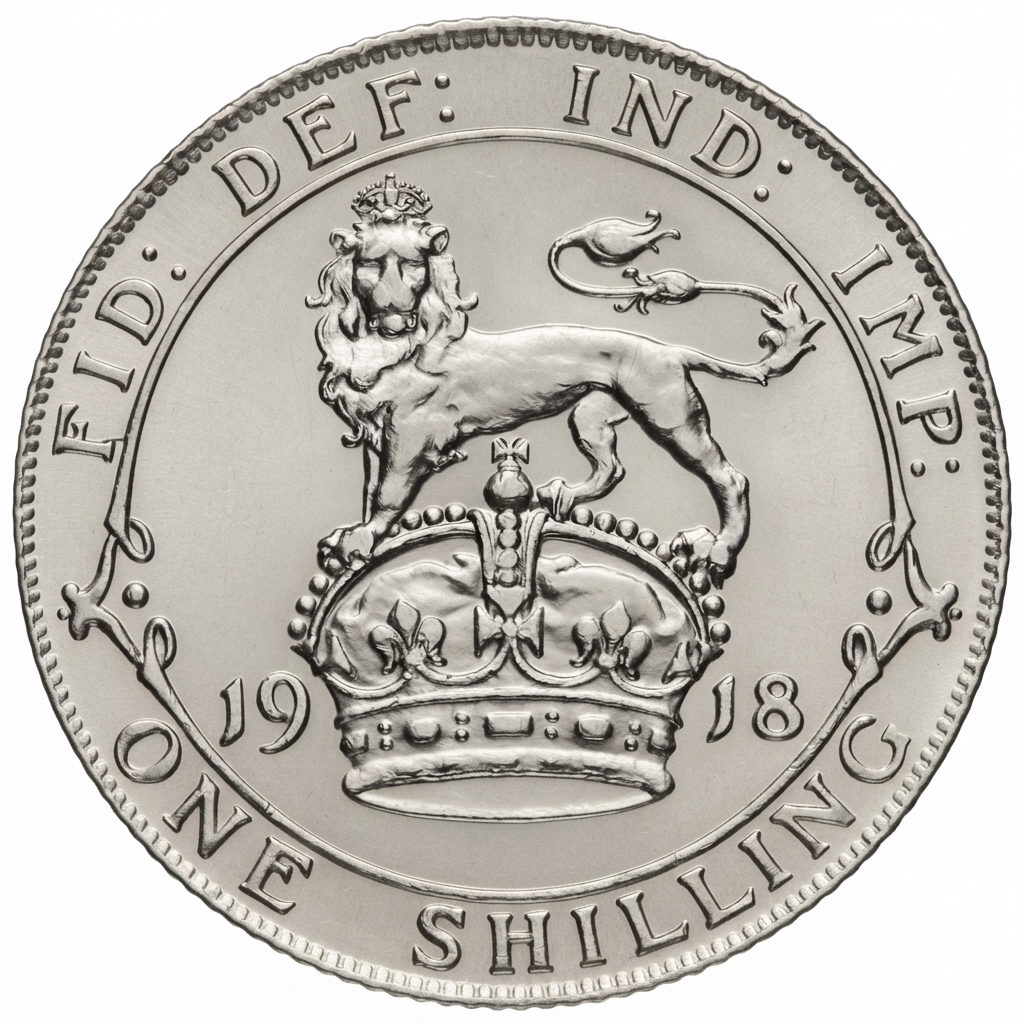 Reverse: George V 1918 Silver Shilling