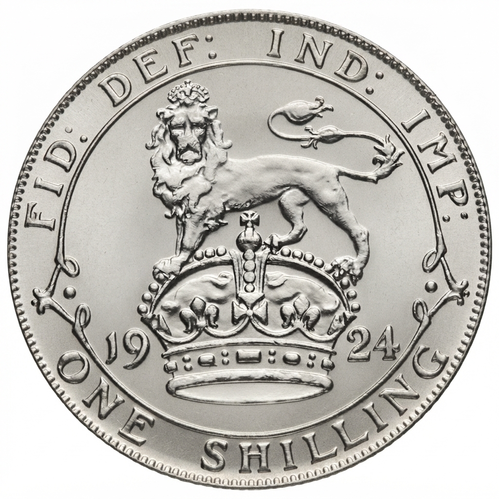 Reverse: George V 1924 Silver Shilling