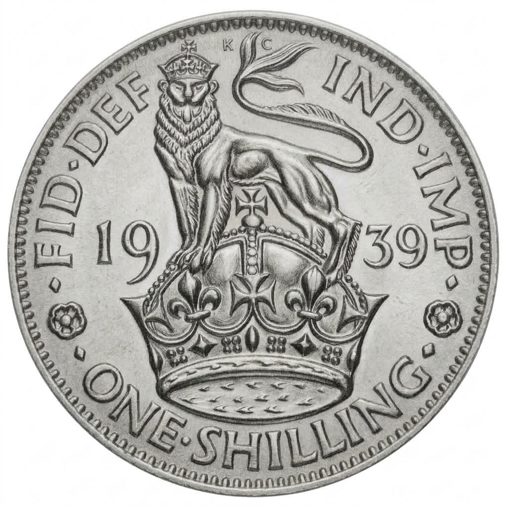Reverse: George VI 1939 Silver Shilling England