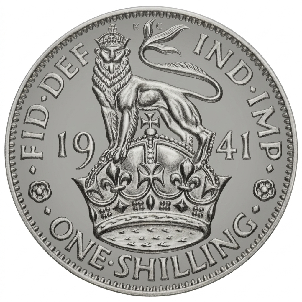 Reverse: George VI 1941 Silver Shilling England