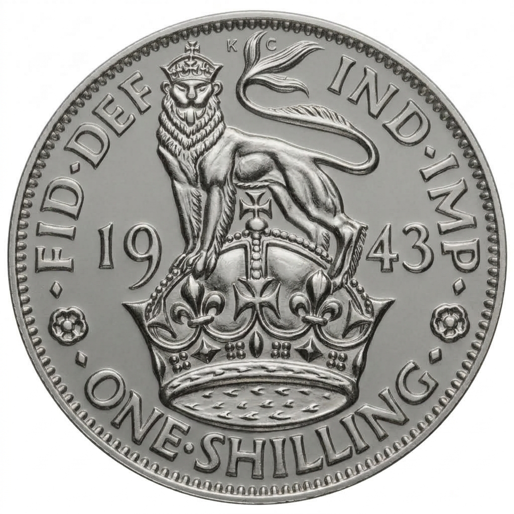 Reverse: George VI 1943 Shilling England Reverse: George VI 1943 Shilling England