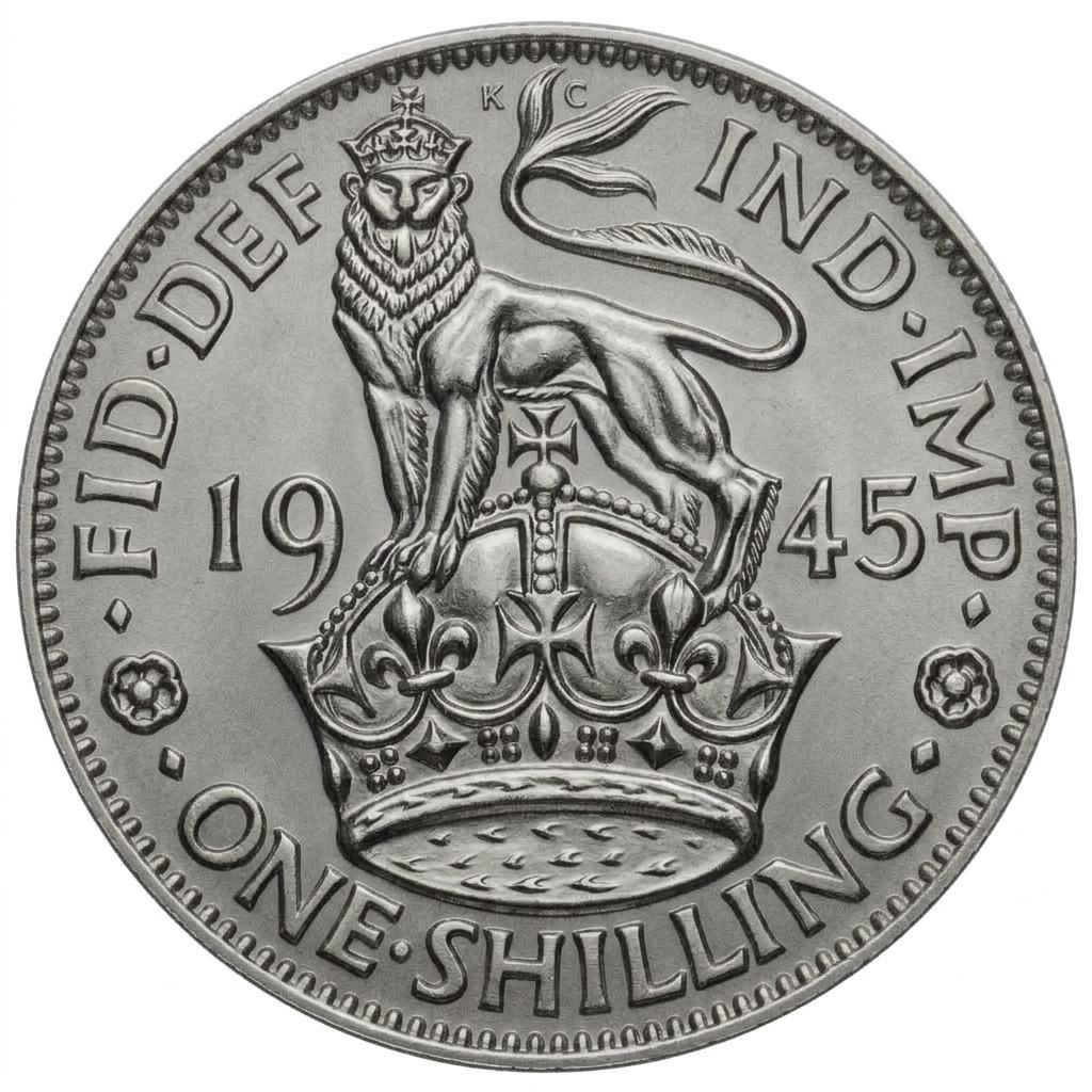 Reverse: George VI 1945 Silver Shilling England