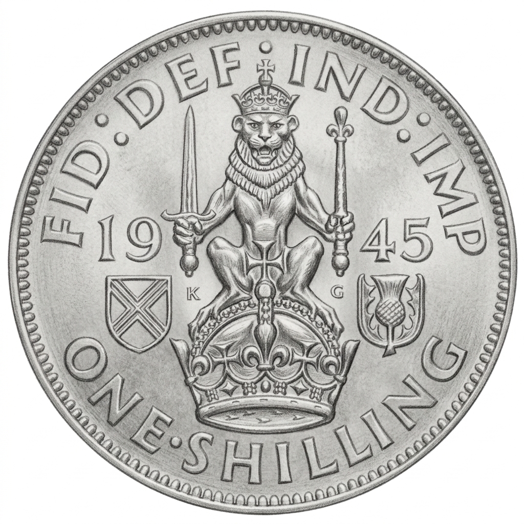 Reverse: George VI 1945 Silver Shilling Scotland