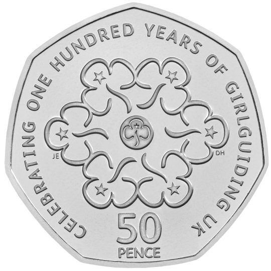 Reverse: Elizabeth II 2019 50p Girlguiding (50 years of the 50p)