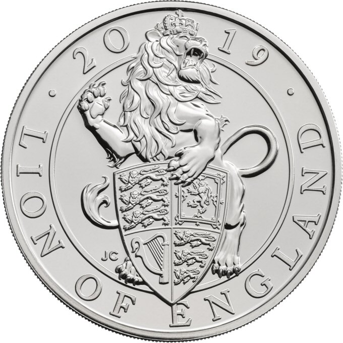 Reverse: Elizabeth II 2019 £5 Lion of England (Pride of England - Cricket)