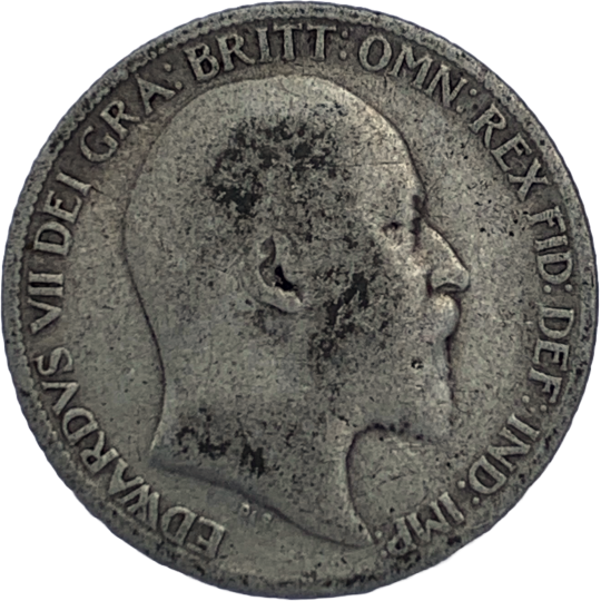 Obverse: Edward VII 1909 Sixpence