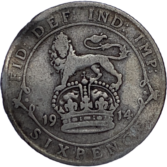 Reverse: George V 1914 Sixpence