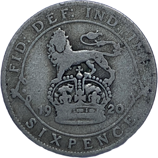 Reverse: George V 1920 Sixpence