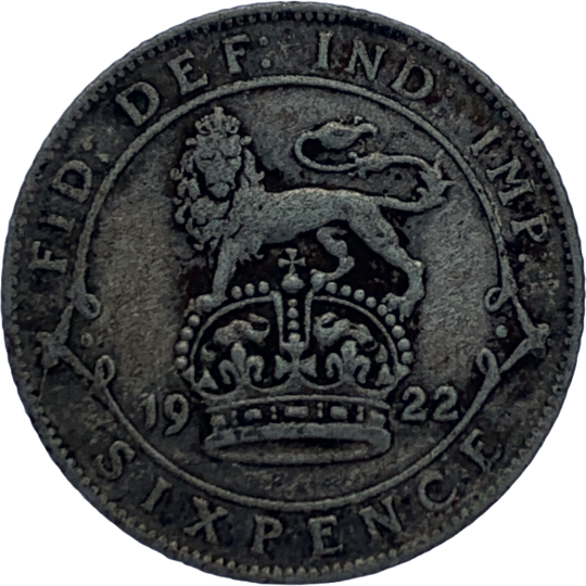 Reverse: George V 1922 Sixpence