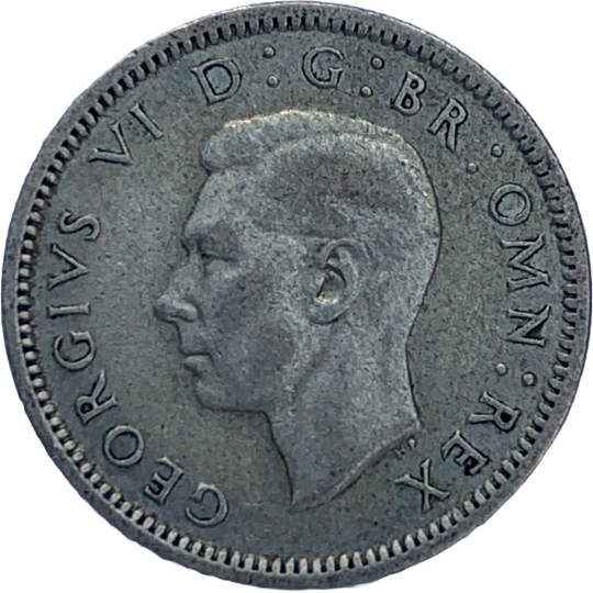 Obverse: George VI 1943 Sixpence
