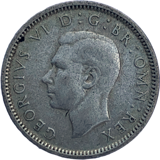 Obverse: George VI 1944 Sixpence