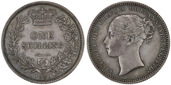 Victoria 1870 Shilling