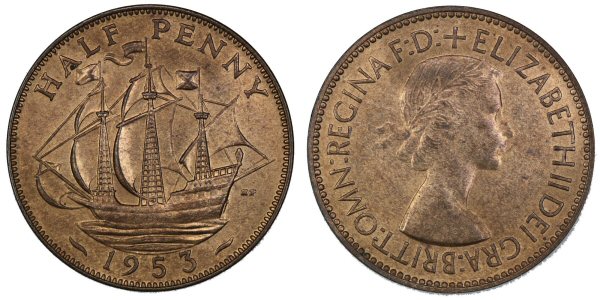 Elizabeth II 1953 Half Penny