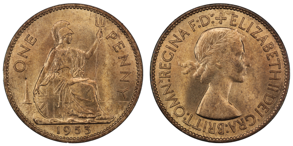 Elizabeth II 1953 Penny