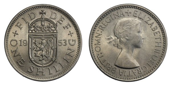 Elizabeth II 1953 Shilling Scotland