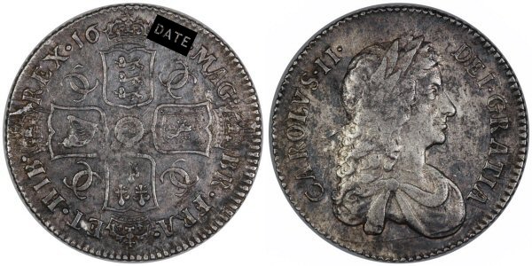Charles II 1666 Half Crown Third bust