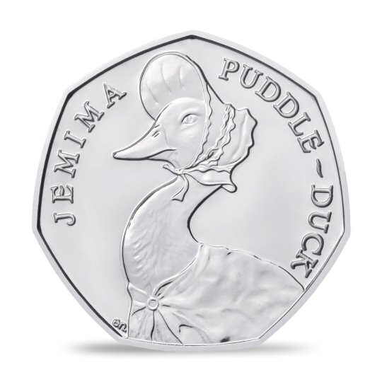 Reverse: Elizabeth II 2016 50p Jemima Puddle-Duck