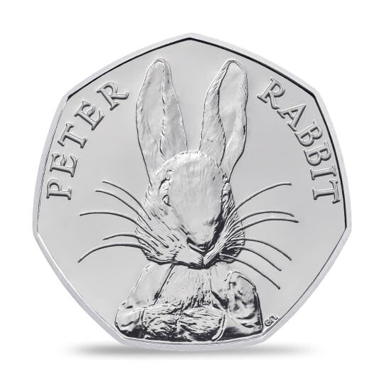 Reverse: Elizabeth II 2016 50p Peter Rabbit