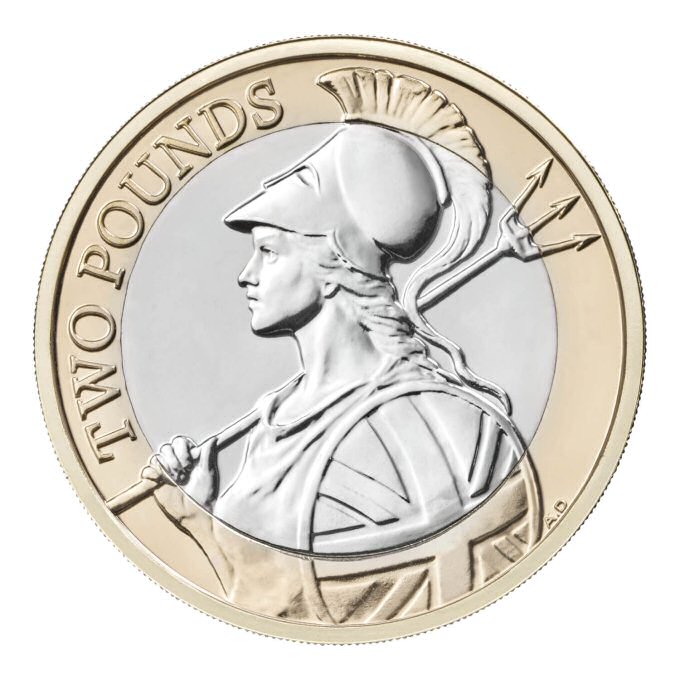 Reverse: Elizabeth II 2017 £2 Britannia