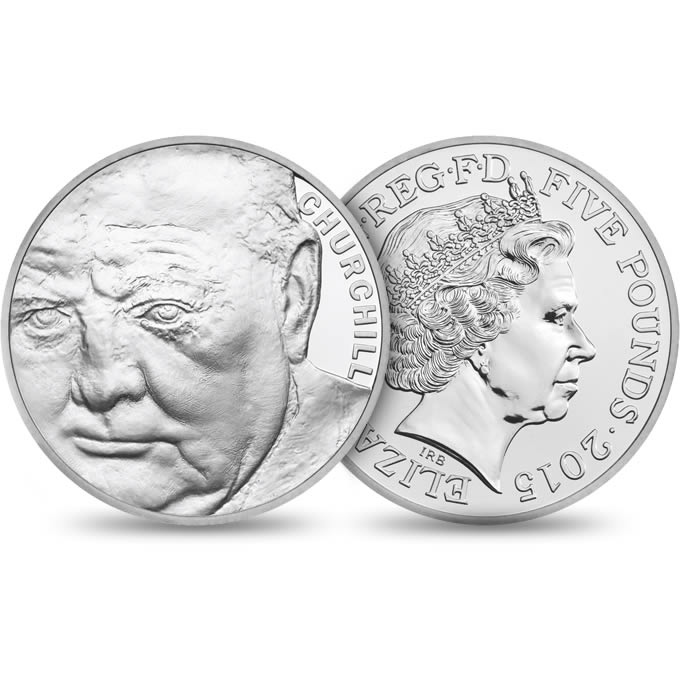 Reverse: Elizabeth II 2015 £5 Sir Winston Churchill