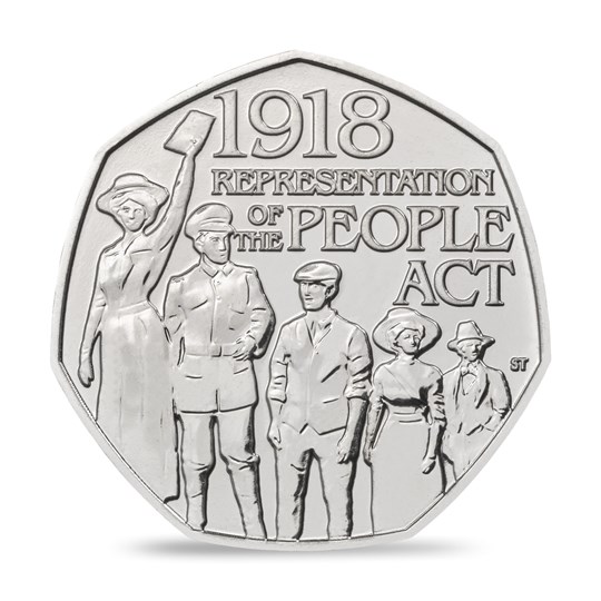 Reverse: Elizabeth II 2018 50p Representation of the People Act
