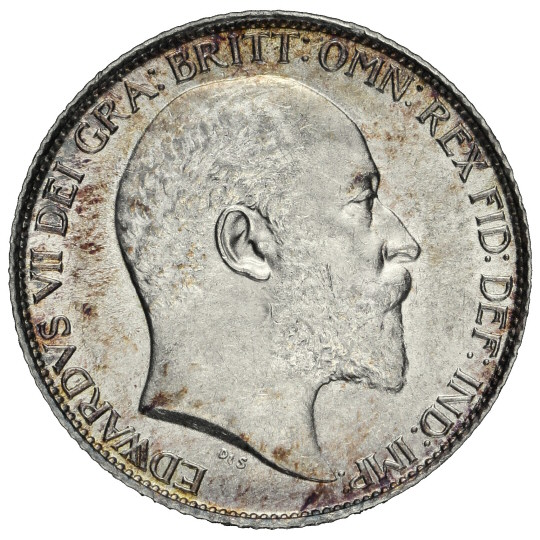 Obverse: Edward VII 1905 Sixpence