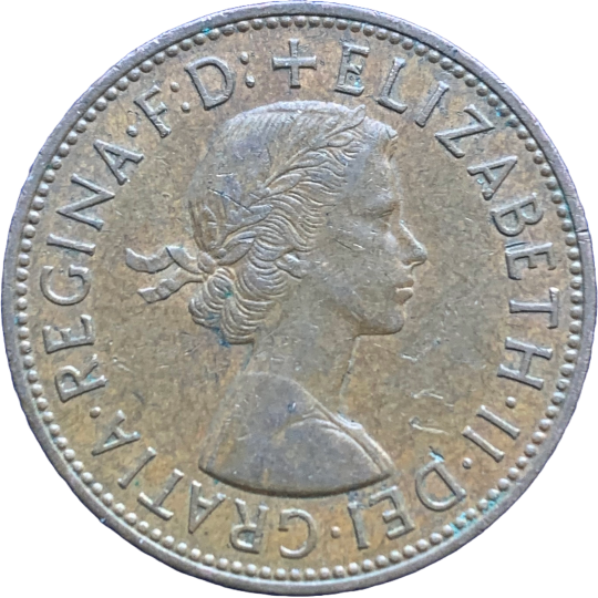 Obverse: Elizabeth II 1966 Penny