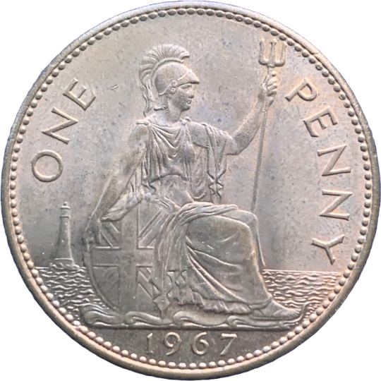 Reverse: Elizabeth II 1967 Penny