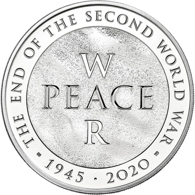 Reverse: Elizabeth II 2020 £5 End of WW2