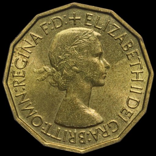 Obverse: Elizabeth II 1953 Threepence