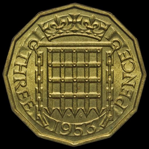 Reverse: Elizabeth II 1953 Threepence