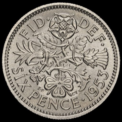 Reverse: Elizabeth II 1953 Sixpence