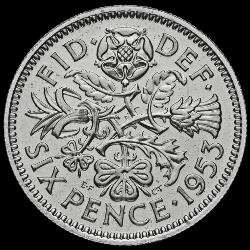 Reverse: Elizabeth II 1953 Sixpence Proof