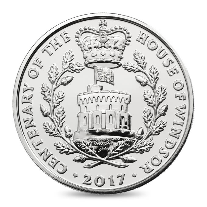 Reverse: Elizabeth II 2017 £5 House of Windsor Centenary