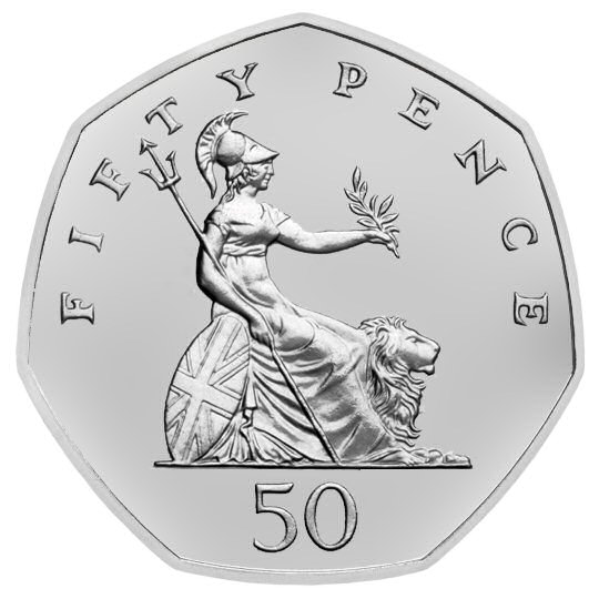 Elizabeth II 1991 50p Value Mintage
