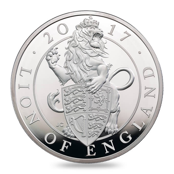 Reverse: Elizabeth II 2017 £5 The Lion of England