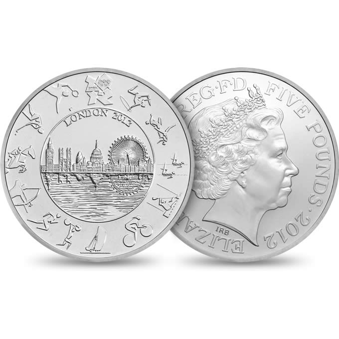 Reverse: Elizabeth II 2012 £5 London 2012