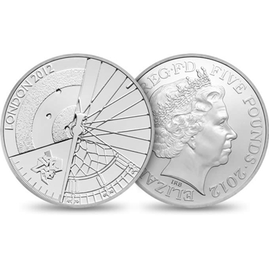 Reverse: Elizabeth II 2012 £5 Official Paralympics