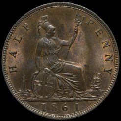 Obverse: Victoria 1861 Half Penny