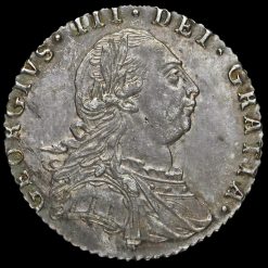 Reverse: George III 1787 Sixpence rev. no semée of hearts on 4th shield